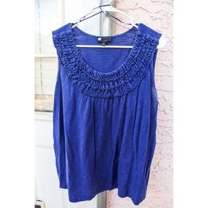 Blue Ruffle Blouse